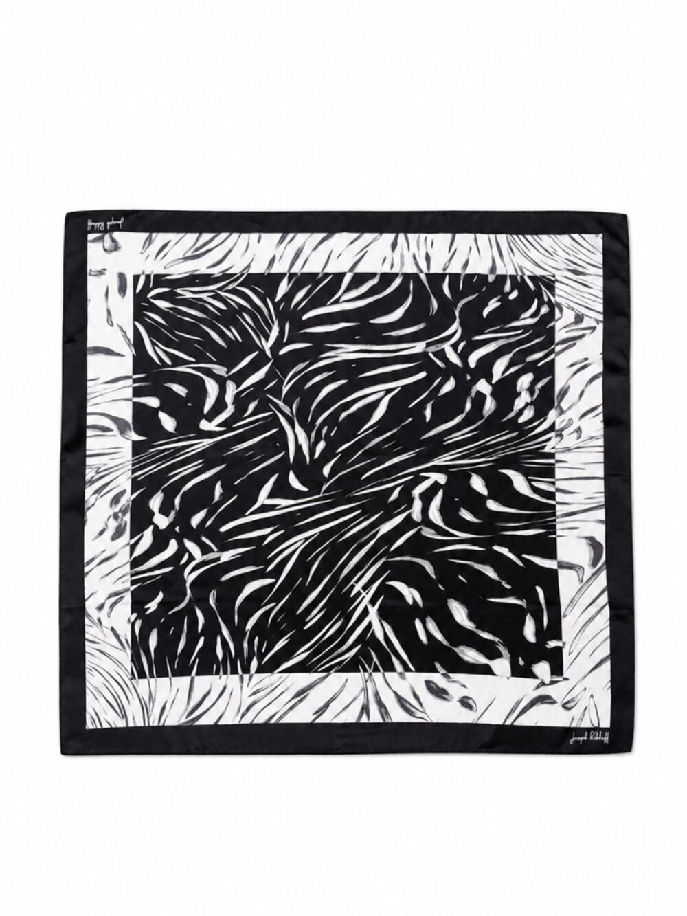 Joseph Ribkoff black and whute abstract print scarf